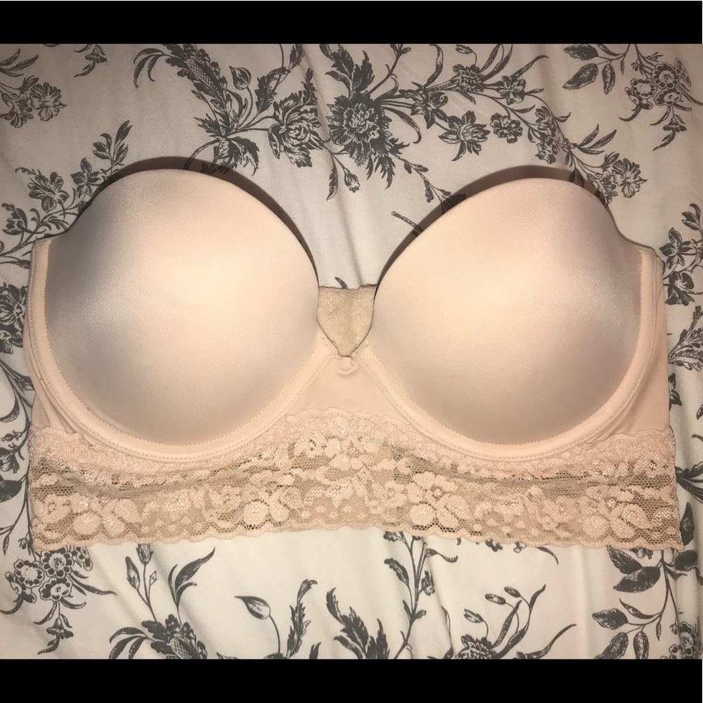 PINK STRAPLESS BRA